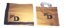 yellow saddle towel and bag